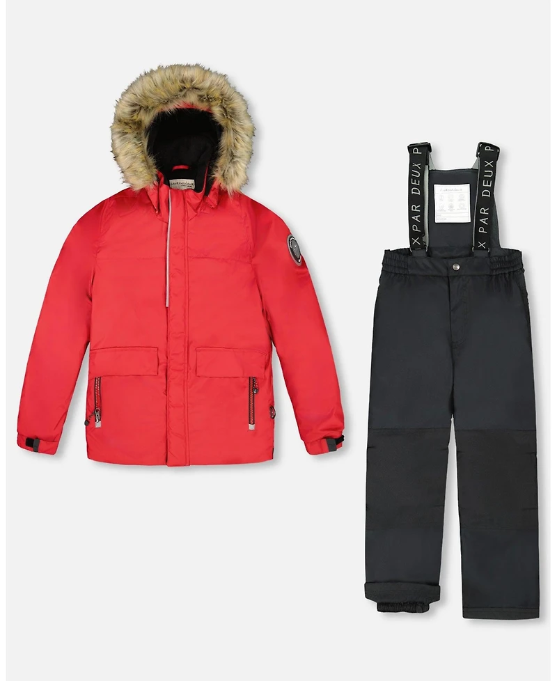 Deux par Boy Two-Piece Discover Snowsuit Black - Toddler|Child
