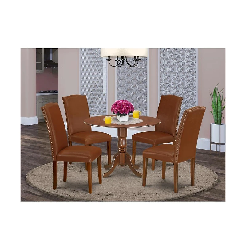 East West Furniture Dining Room Set Mahogany