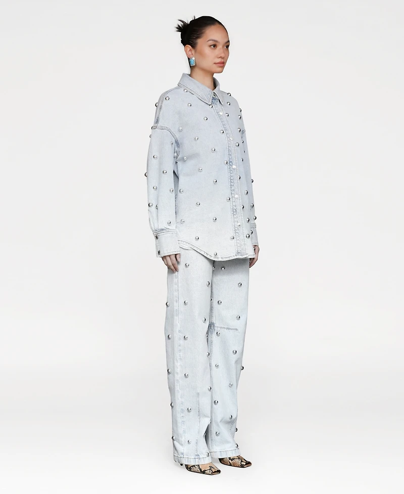 Avec Les Filles Women's All Over Stud Shacket
