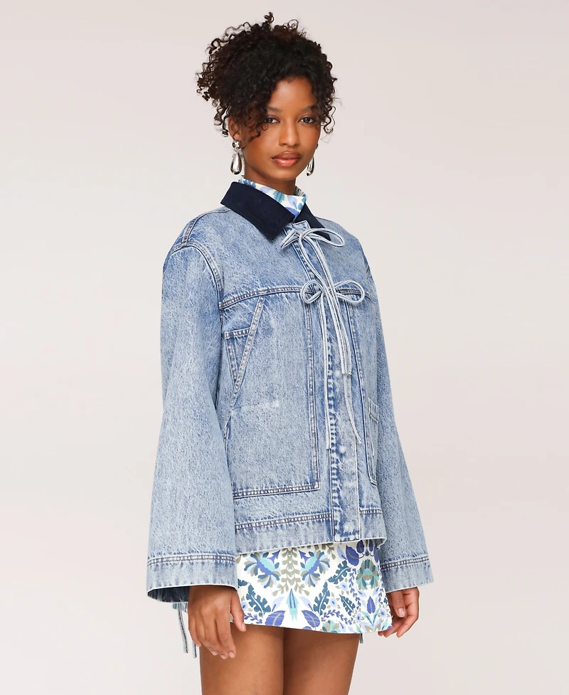 Avec Les Filles Women's Oversized Patch Pocket Chore Jacket