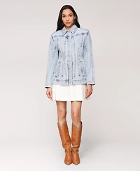 Avec Les Filles Women's Corset Seamed Long Sleeve Jacket