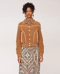 Avec Les Filles Women's Combo Piping Western Jacket