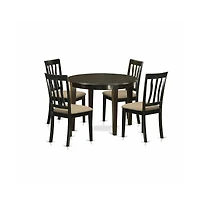 East West Furniture 5 Pc small Kitchen Table set-Kitchen Table and 4 Kitchen Chairs