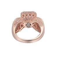 Suzy Levian New York Sterling Silver Emerald Cut Center Topaz Cocktail Ring