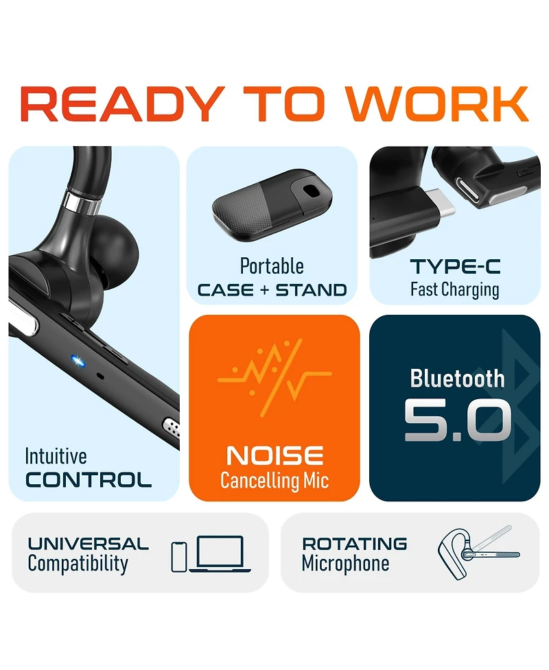 Delton 90X Wireless Bluetooth Earpiece with Noise Cancelling Microphone (DBTHEAD90X)