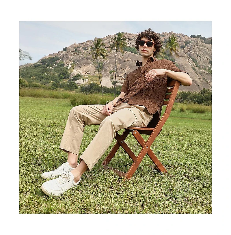 Campus Sutra Men's Crumple-Tactile Shirt