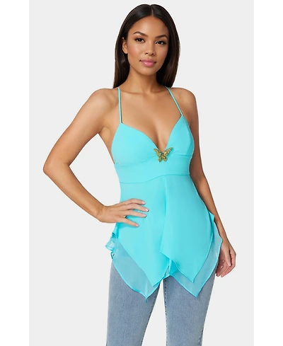 Bebe Asymmetric Butterfly Tank Top