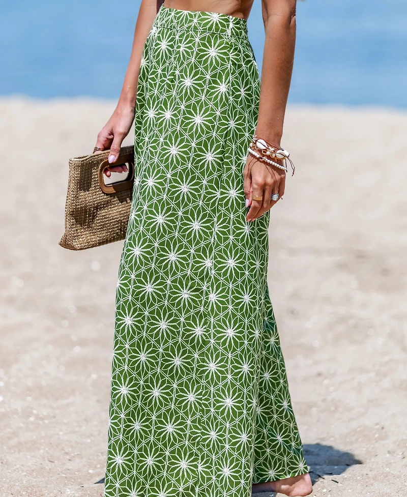 Cupshe Women's Tropical Leaf Print Beach Pants