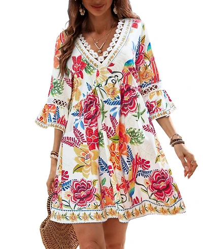Women's Field Notes Floral Mini Beach Dress