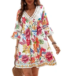 Women's Field Notes Floral Mini Beach Dress