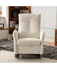 Casainc Rocking Chair with Footrest High Back Rubber Wood Legs
