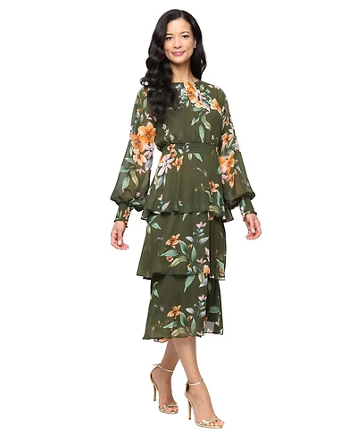 Sl Fashions Women's Bell Sleeves Midi Dress