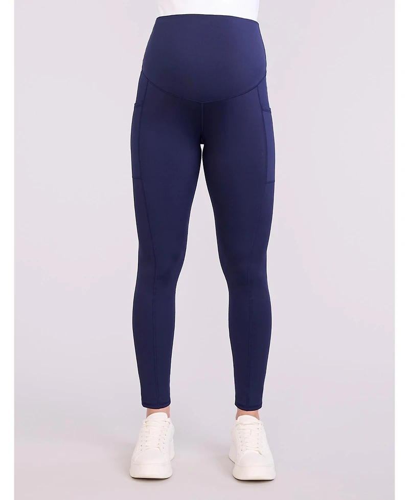 Women's Over the Belly Side Pocket Active Maternity Leggings