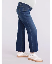 Motherhood Maternity Women's Under the Belly Wide Leg Crop Jeans