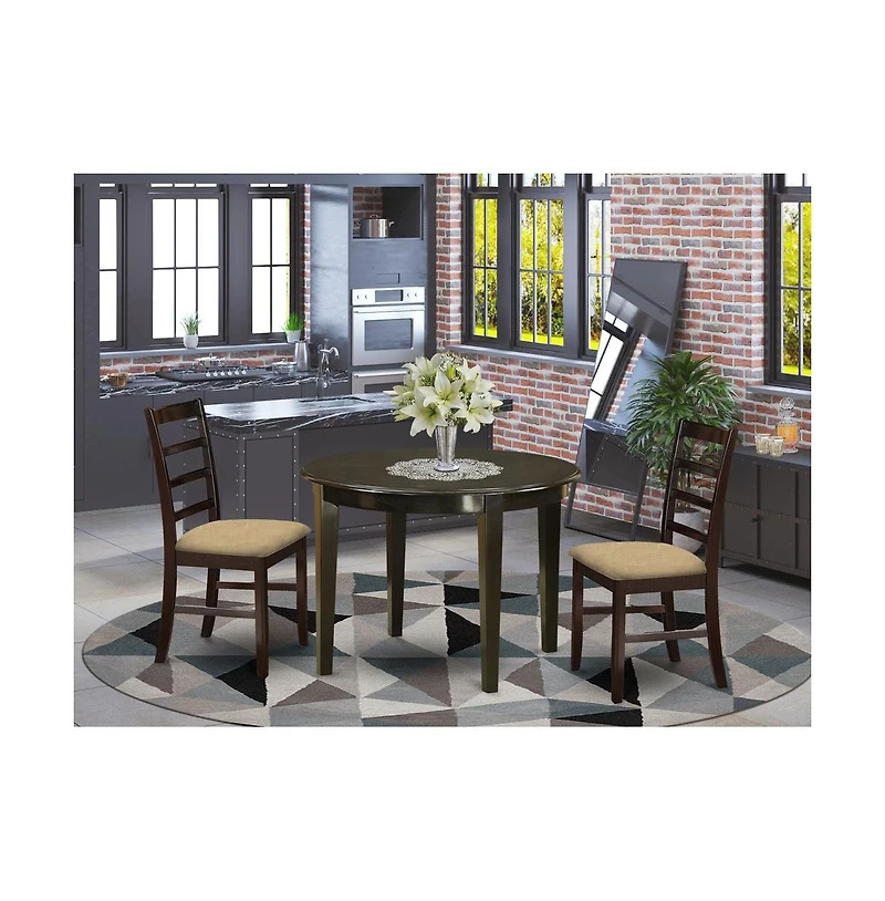 East West Furniture 3 Pc small Kitchen Table set-small Kitchen Table and 2 Dinette Chairs