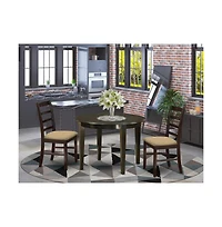 East West Furniture 3 Pc small Kitchen Table set-small Kitchen Table and 2 Dinette Chairs