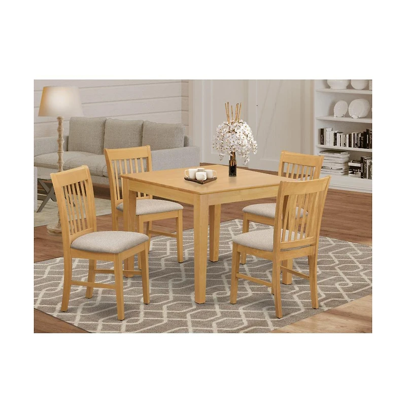 East West Furniture 5 PcKitchen Table set - breakfast nook Table and 4 Kitchen Dining Chairs