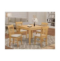East West Furniture 5 PcKitchen Table set - breakfast nook Table and 4 Kitchen Dining Chairs