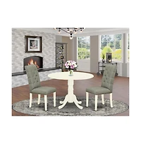 East West Furniture Dining Room Set Linen White