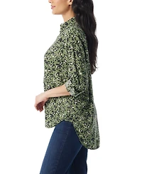 Gloria Vanderbilt Women's Amanda Floral-Print Oversized Shirt