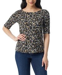 Gloria Vanderbilt Women's Alanis Printed Cuffed-Sleeve T-Shirt