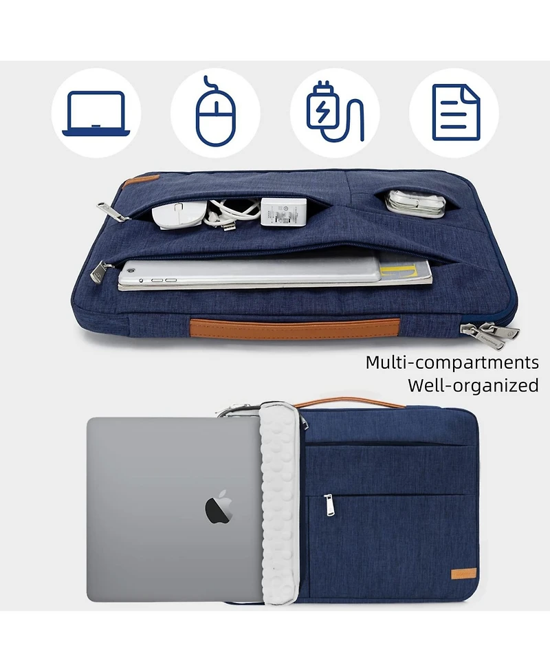 14 inch Laptop Sleeve Bag, Slim Shockproof Handbag, Computer Carrying Case Cover Compatible with MacBook Air/Pro,Acer Asus Dell Hp Blue