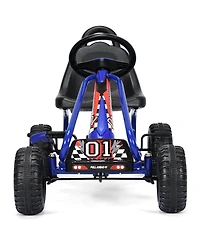 4-Wheel Pedal Powered Ride-On with Adjustable Seat - Blue