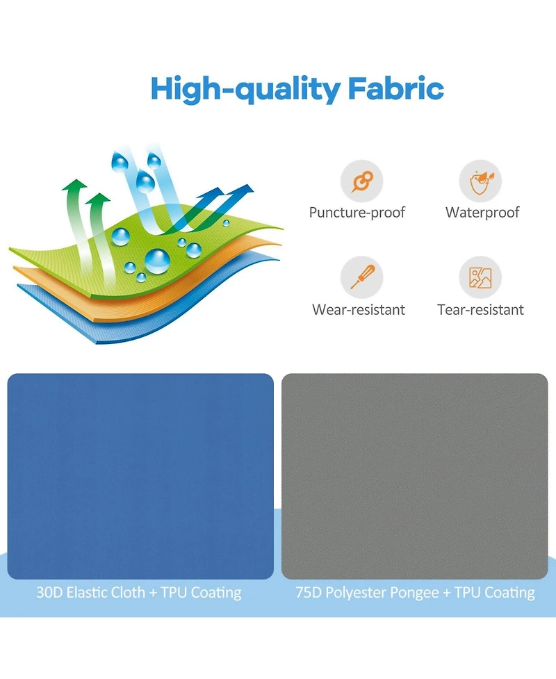 Self-Inflating Folding Camping Sleeping Mattress with Carrying Bag - Blue