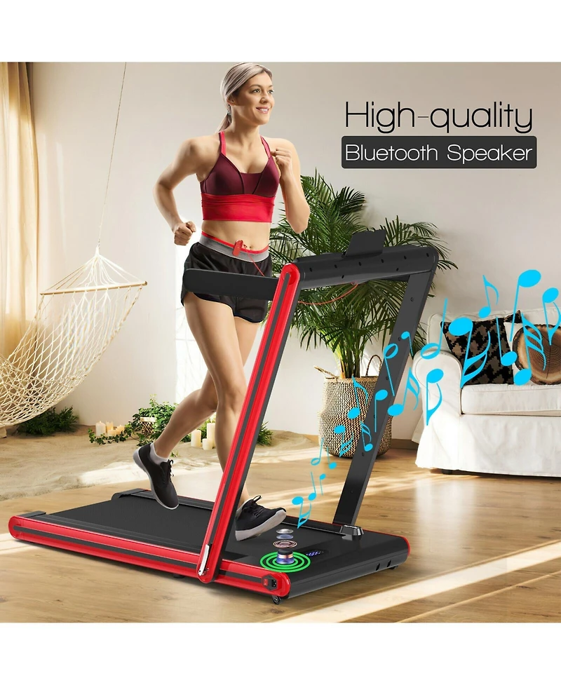 2-in-1 Folding Treadmill with Dual Led Display