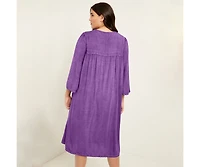 June + Vie Women's June + Vie Acid Wash Peasant Dress