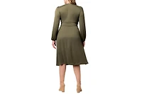 Kiyonna Plus Diana Long Sleeve Midi Dress
