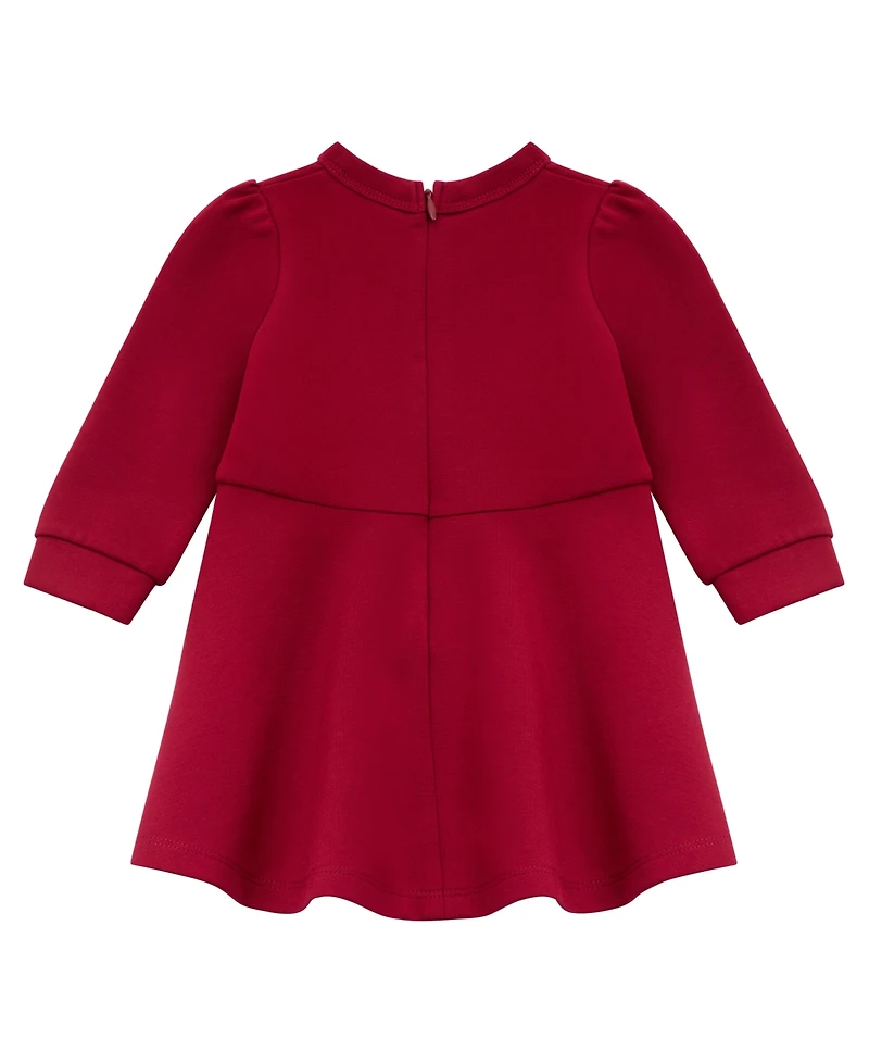 Guess Baby Girls 2-Piece Ponte Long Sleeve Dress and Bloomer Set
