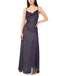 1.state Women's Cowl Neck Asymmetric Hem Combo Slip Dress