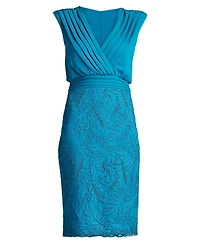 Tadashi Shoji Women's Newell Embroidered Blouson Dress