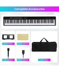 88 Key Folding Piano Keyboard with Wireless Midi Dual Speakers 1000 Timbres