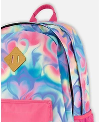 Deux par Deux Girl Kids Backpack Rainbow Heart Print - Toddler|Child