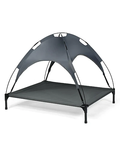 Portable Elevated Outdoor Pet Bed with Removable Canopy Shade - 42 Inch