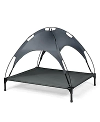 Portable Elevated Outdoor Pet Bed with Removable Canopy Shade - 42 Inch