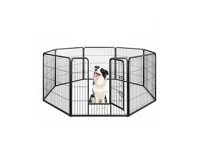 8-Panel 32 Inch Height Pet Fence for Indoor and Outdoor Use