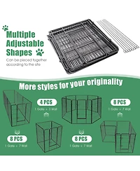 8 Metal Panel Heavy Duty Pet Playpen Dog Fence with Door - 48 Inches