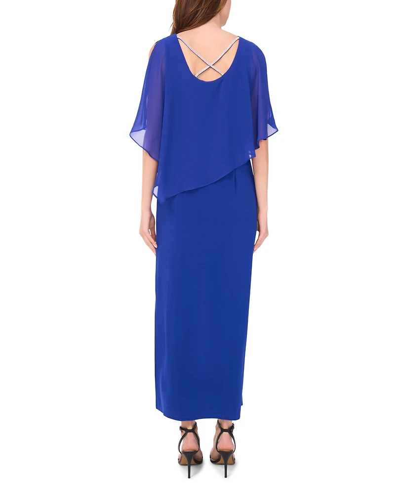 Msk Women's X Back Overlay Maxi Dress