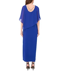 Msk Women's X Back Overlay Maxi Dress