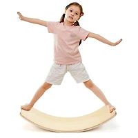 Wooden Wobble Balance Board Kids 35 Inch Rocker Yoga Curvy Board with Felt Layer