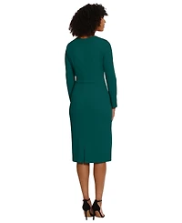 Maggy London Women's Scuba-Crepe Gathered Midi Dress