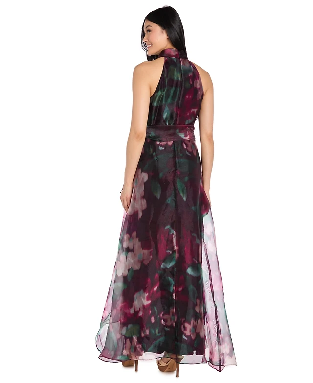 r&m richards keyhole halter dress Women's R&M Richards Printed Chiffon Halter Dress, Size: 18, Royal