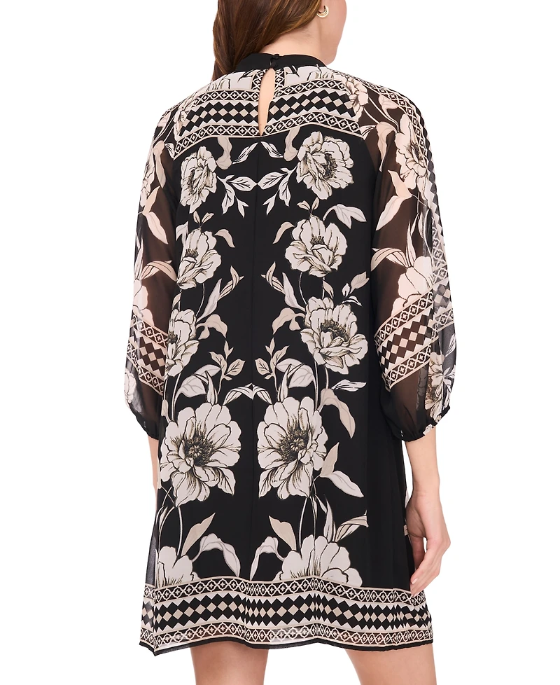 Msk Women's Mock Neck Shift Dress