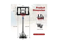 4.25 to 10 Feet Adjustable Basketball Hoop System with Holes and 2 Nets