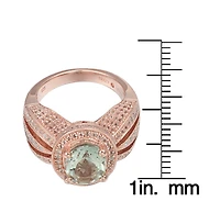 Suzy Levian New York Sterling Silver Oval Cut Center Topaz Cocktail Ring