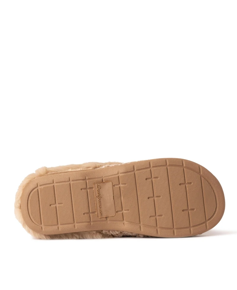 Dearfoams Womens Claire Cable Knit Chenille Clog House Shoe Slipper