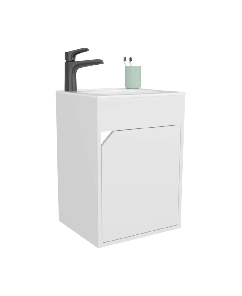 Fm Furniture Nelson Bathroom Floating Vanity, Wenge